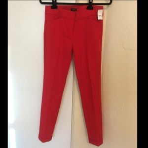 RED SKINNY CROPPED PANTS SIZE 2